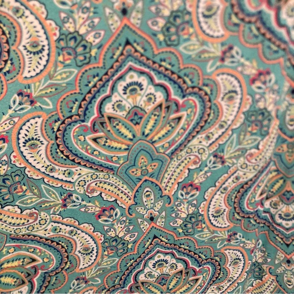 Soft Surroundings Aziza Midi Dress | 1X | Rayon Paisley Turquoise | 16W BohoChic - Picture 12 of 12